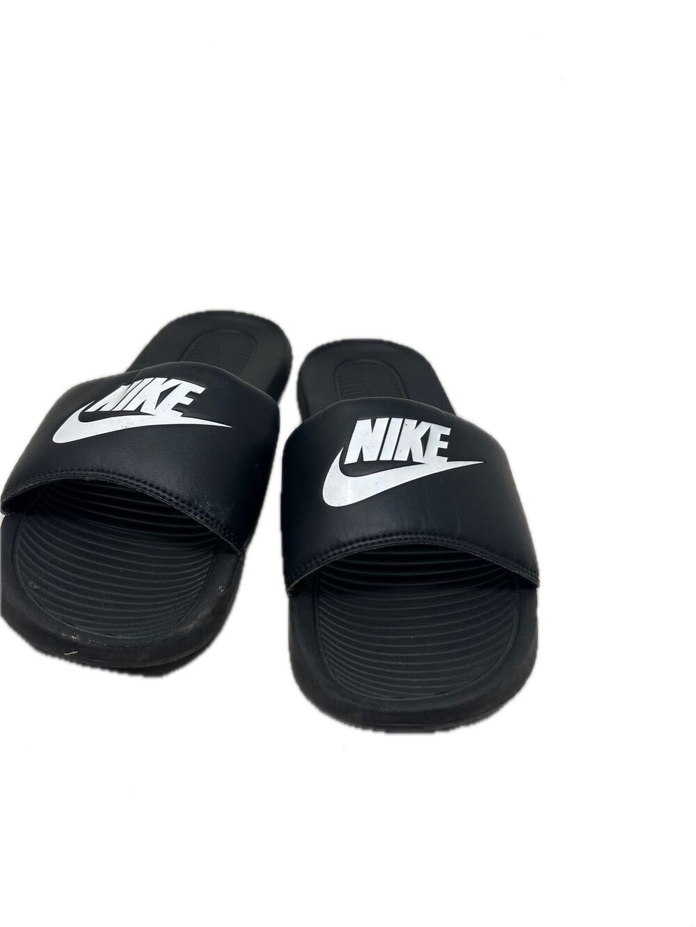 Nike Victori One Slide Print White Black Sandals Mens 8